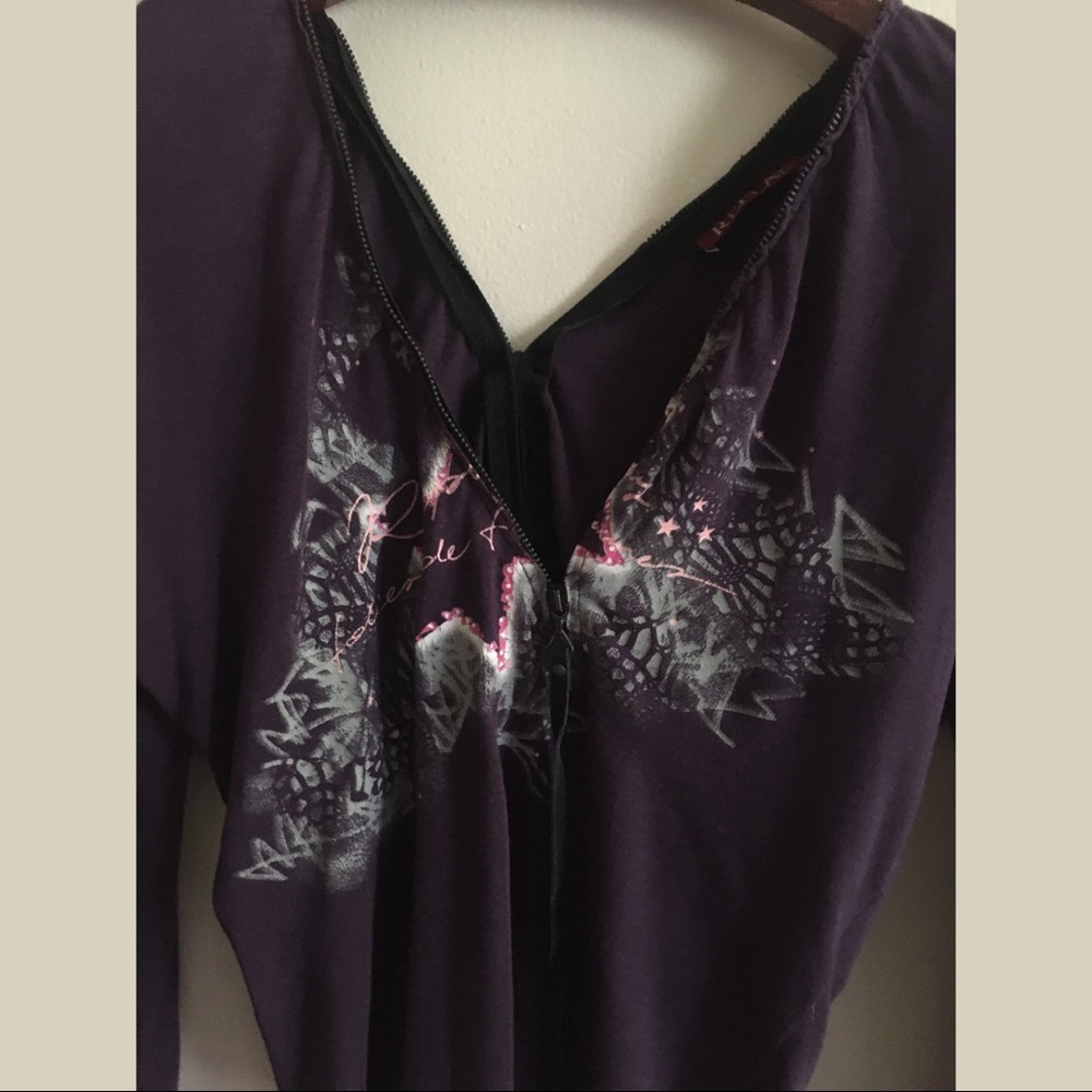 REPLAY Funky Printed Zippered Cotton Top Shirt